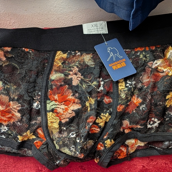 Floral Lace Men's Intimate Boxers - Picture 4 of 6